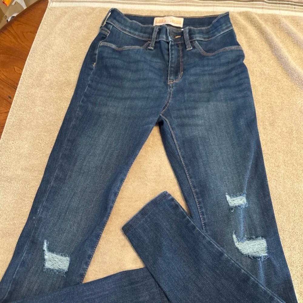 Mila rose Dark Blue Distressed Skinny Jeans
